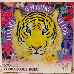 Buffalo Games Mia Charro Courageous Tiger 500 Piece Jigsaw Puzzle Art Sealed
